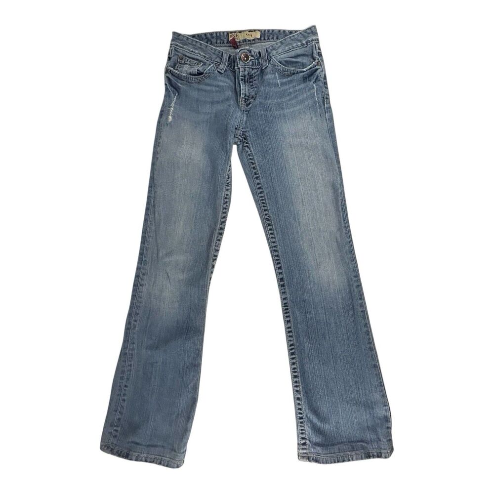 BKE Jeans Womens 28 Bootcut Mid Rise Light Wash Kate Western Stretch Blue Buckle